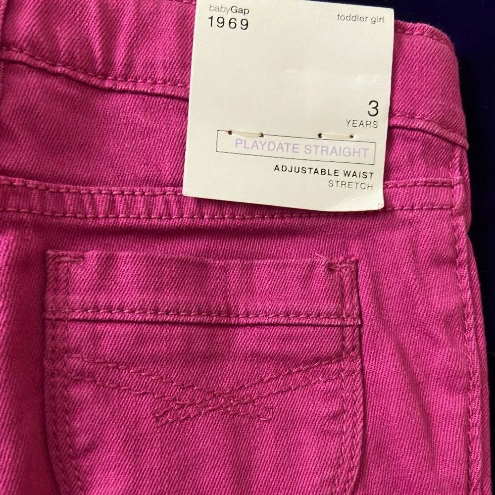 Gap Baby Denim Jeans Pink Stretch 3 Years